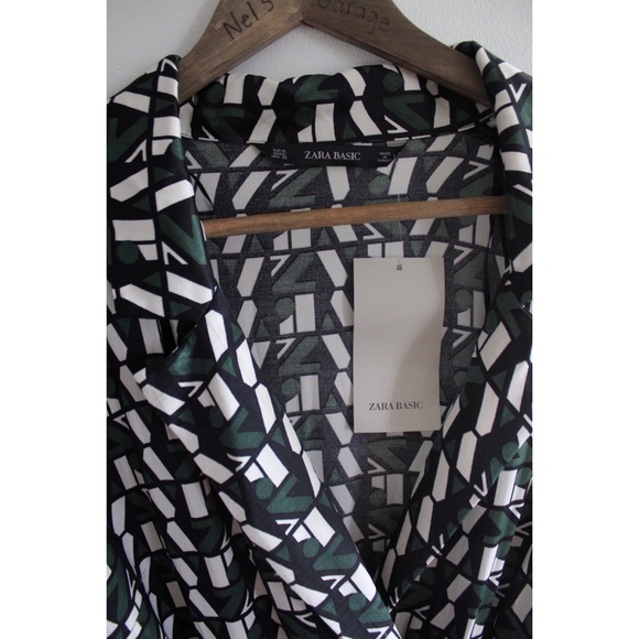 Zara NWT Satin Effect Logo Dress XL - Picture 7 of 12